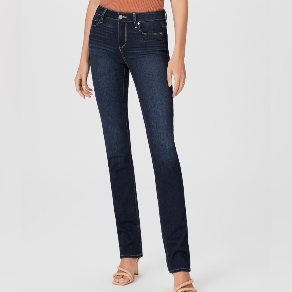 Brand New Paige Dark Wash Skyline Straight Jeans Size 23